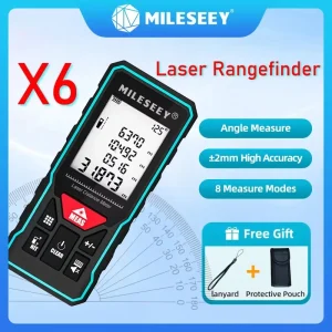 Mileseey MINI Misuratore di distanza laser X5 X6 Telemetro Palmare Trenas Misura Angolo accurato Calcola per la costruzione