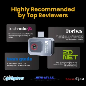 Termocamera P2 per telefono Android 512×384 Risoluzione 600 ℃   Gamma di temperatura con custodia portatile