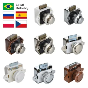 KAK 20 pezzi Serratura per camper Serratura a spinta per camper Auto RV Yacht Serrature a spinta Mobili Armadietto Serratura per porta Hardware Serratura per cassetto di sicurezza per bambini