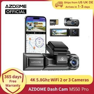 AZDOME 4K Dash Cam M550 Pro Built-in 5.8Ghz WiFi GPS per auto DVR Aggiornamento AZDOME M550 Visione notturna Monitor di parcheggio Supporto Cam posteriore