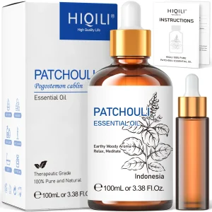 Oli essenziali di patchouli HIQILI da 100 ml, natura pura al 100% per aromaterapia, diffusore, umidificatore, massaggio, mantenere felice, candela