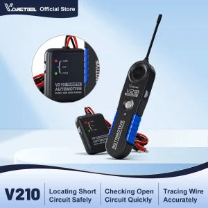 VDIAGTOOL V210 Tester per circuiti automobilistici Tester elettrico per auto Localizzatore aperto e corto Interruttore per cavi Sonda di guasto Localizzatore di cavi