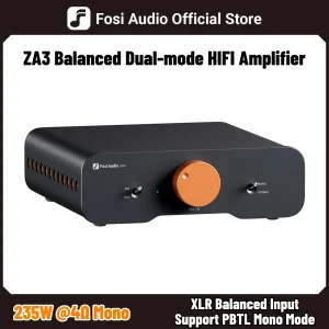 Amplificatore di Potenza Stereo Fosi Audio ZA3 TPA3255 Classe D HiFi per Altoparlanti Passivi da Scaffale con Ingresso XLR/RCA/Bilanciato