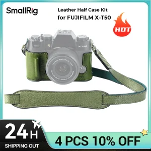 SmallRig X-T50 Kit custodia in mezza pelle con tracolla, custodia in mezza pelle per fotocamera in stile retrò per FUJIFILM X-T50 -4711