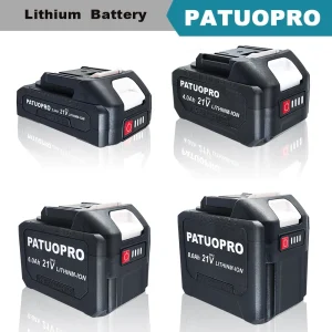 PATUOPRO 18-21V 2.0 4.0 6.0 8.0Ah Batteria al litio ricaricabile per Makita 18V Brushless Trapano elettrico Chiave Sega Cacciavite