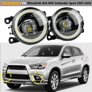 2 pezzi auto LED Angel Eye fendinebbia DRL fendinebbia lampada di marcia diurna 30W 6000LM per Mitsubishi ASX RVR Outlander Sport 2007-2020