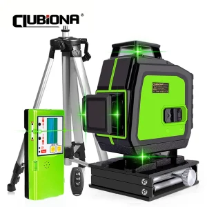 Clubiona 16/12 linee livello Laser professionale Super potente a raggi verdi con batteria agli ioni di litio da 4000mAh modalità a impulsi di controllo remoto