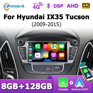 Autoradio Wireless Carplay Android 15 per Hyundai IX35 Tucson 2 LM 2009-2015, 2din, Lettore Multimediale 4G LTE
