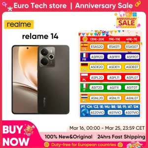 realme 14 5G Smartphone Snapdragon 6 Gen 4 Display AMOLED da 6,67” 120Hz per Esports Batteria Titan da 6000mAh Ricarica 45W IP69