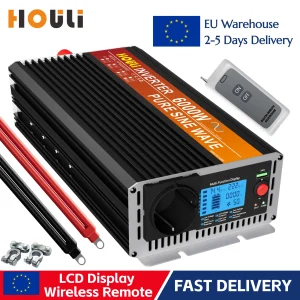 HOULI Convertitore di potenza DC 12V 24V a AC 220V Convertitori a onda sinusoidale pura 6000W 5000W 4000W 3000W Convertitore per auto 50HZ Telecomando
