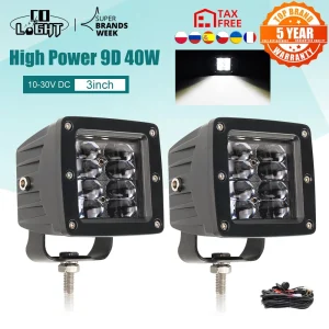 CO LIGHT 9D 80W Car Led Light Bar 3 pollici luce di lavoro Flood Led travi DRL 12V 24V per Lada trattori barca 4×4 camion SUV ATV fendinebbia