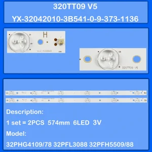 Strisce di retroilluminazione a LED per 32PFL3138H/12 32PFL3178T/60 32PFL3188T/60 32PFL5708/F7 32PHH4109/88 TPT315B5-DXJSFE TPT315B5-EUJFFA