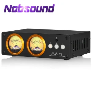 Nobsound L3 Scatola commutatore loop a 3 vie Stereo 1(3)-IN-3(1)-OUT Selettore audio Splitter RCA con VU Meter