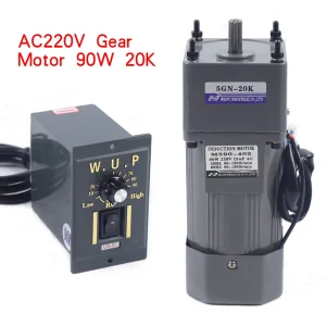 90W 220V AC motoriduttore elettrico motoriduttore asincrono riduttore motore monofase + regolatore di velocità (20K)