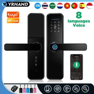 Cerradura intelige X5 impermeabile Tuya Biometric Fingerprint Security Intelligent Smart WiFi APP Password serratura elettronica della porta