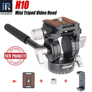 Testa del treppiede con smorzamento idralico Video fluido leggero Mini con Arca Swiss Q.R. Piastra per fotocamera Dslr videocamera monopiede carico 4kg