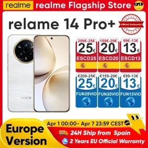 realme 14 Pro Plus 5g Smartphone Versione globale Android Nfc Originale Snapdragon 7S Gen 3 6.83 ” 120Hz Display Oled 50Mp Fotocamera