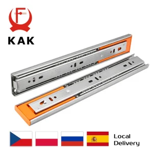 KAK 10″ – 22″ Guide per cassetti in acciaio inossidabile Binario per cassetti con chiusura ammortizzata Binario per cassetti a tre sezioni Hardware per mobili con rulli per mobili