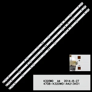 1 kit-3 pezzi Strisce di retroilluminazione a LED 4708-K320WD-A4213K01 K320WD A4 AOC LE32M3570 LE32W234D Daewoo L32R630VKE L32S635VKE L32S639VKE