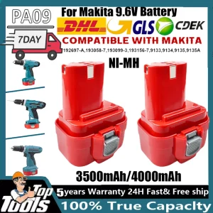 PA09 NI-MH Batteria 9.6V 3500mAH/4000mAH Per Makita PA09 Batteria per elettroutensili PA09 9120 9122 9134 9135 9135A Batteria per cacciavite