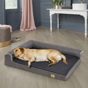 Letto per cani Bolster per cani Extra Large, letti per cani ortopedici a forma di L in Memory Foam con rivestimento lavabile rimovibile comodo divano per cani in peluche