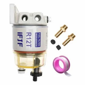 Filtro carburante/separatore acqua R12T 120AT NPT ZG1/4-19 Parti automobilistiche complete per motori diesel (include quattro raccordi)
