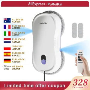 Robot intelligente per la pulizia delle finestre con doppio spruzzo d’acqua, robot automatico per la pulizia dei vetri Rilevamento dei bordi Rondella robotica remota delle finestre