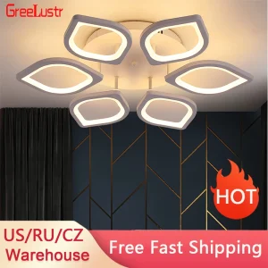 Lampada da soffitto moderna in acrilico soggiorno camera da letto illuminazione lampada a sospensione dimmerabile con lampadario telecomando per la cucina