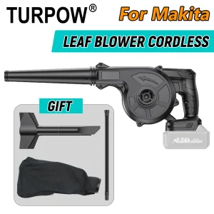 TURPOW Cordless Leaf Blower Per Makita 18V Batteria BL1830 BL1840 BL1850 BL1860 Strumento Ventilatore Elettrico Portatile Con Accessori