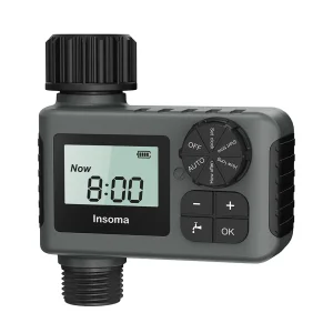 INSOMA Temporizzatore automatico dell’acqua Sistema di irrigazione intelligente Timer per irrigazione Attrezzatura per programmatore da giardino Display LCD IPX5