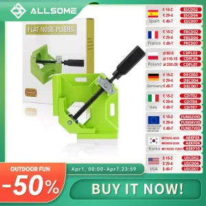 Allun 90 gradi angolo retto morsetto angolo morsetto lavorazione del legno telaio Clip ad angolo retto strumento cartella per trapano macchina ht2912