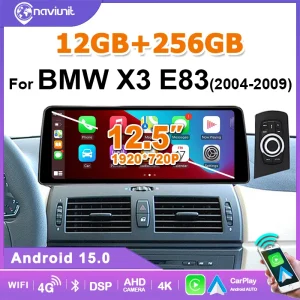 Autoradio Android 15 con Carplay Wireless 2 DIN per BMW X3 E83 2004-2009, Lettore Multimediale con Schermo GPS 4G LTE