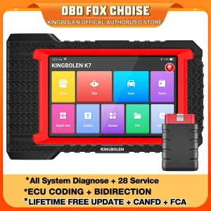 KINGBOLEN K7 OBD2 Scanner Codifica ECU Test attivo 28 Reset AF Reset TUTTI gli strumenti diagnostici del sistema CANFD FCA Aggiornamento gratuito a vita
