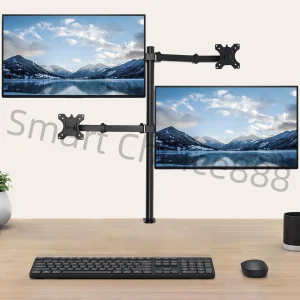 Supporto per 4 Monitor da Scrivania Regolabile in Altezza, Adatto per Monitor Fino a 27 Pollici Ciascuno, Capacità 19,8 Libbre