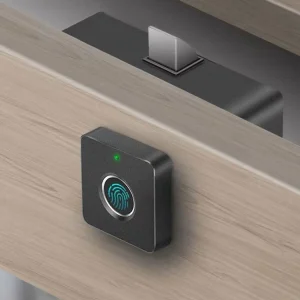 NAIERDI Serratura biometrica intelligente per armadietto Serrature per impronte digitali senza chiave nere Serratura per porta antifurto Hardware per armadio con cassetto per file nascosto