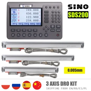 SINO SDS200 Metallo 4 Assi LCD Lettura Digitale Display DRO Kit KA-300 Encoder Scala Lineare In Vetro Per Tornio Smerigliatrice Fresatura trapano