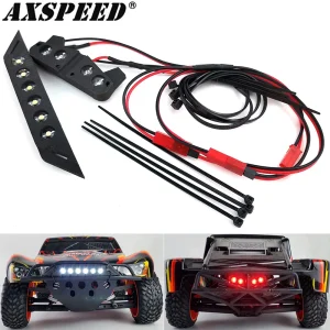 AXSPEED Luci LED anteriori e posteriori Faretto Lampada Bar DC 3-5v per 1/10 4×4 2wd VXL, XL-5 SLASH RC Crawler Parti di automobili