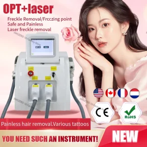 Ultima rimozione del pigmento del tatuaggio a picosecondi 2 in1 OPT Laser Pico 2 in1 macchina per la depilazione e la rimozione del tatuaggio Nd Yag Laser Q Switch