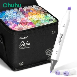 Ohuhu Oahu Nuovo 120 Colori Pennarello Set Alcol Art Marker Doppia Punta Pennarello Schizzo Disegno Graffiti Manga Scuola di Arte