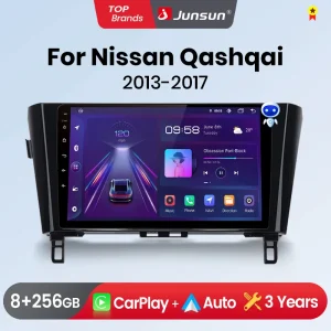 Junsun CarPlay Android Auto Car Radio per Nissan Qashqai J11 X-Trail 3 2013-2017 GPS sistemi intelligenti Stereo Multimedia