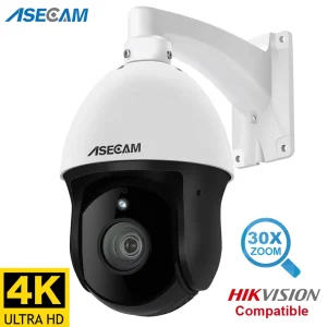 Telecamera IP 8MP 4K PTZ esterna Zoom 30X CCTV Varifocale Onvif H.265 Dome POE Audio IMX415 Telecamera di sicurezza Protocollo Hikvision