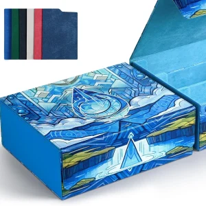 MTG Deck Box, scatola porta carte 18+ con sei divisori per carte, chiusura magnetica, porta carte, adatta a carte da gioco magiche-Sun