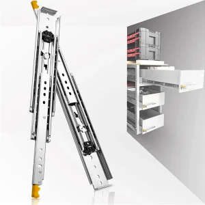 CXHIIA Guide per Cassetti per Impieghi Gravosi con Serratura 30 40 60 Pollici con Serratura Cuscinetti a Sfera ad Estensione Completa Bloccaggio Guide per Cassetti Industriali 3 Sezioni Binari e Guide