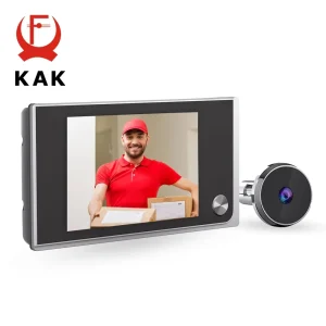 KAK 3.5 “Camera digitale per spioncino per porta Spioncino elettronico Campanello per porta 120 gradi Ampio angolo HD Schermo Sistema di sicurezza domestica Hardware