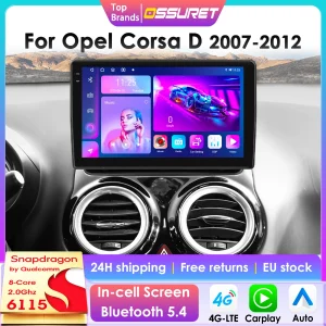 8G 128G 2Din Android13 autoradio per Opel Corsa D 2007-2012 Wireless Carplay schermo intelligente 2din autoradio 360 fotocamera DSP 4G