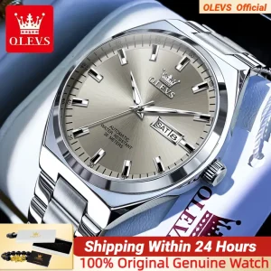 OLEVS 9907 NUOVO orologio da uomo d’affari Movimento meccanico completamente automatico Classico data settimana Orologio da polso di lusso di fascia alta per uomo