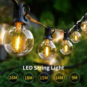 Luce della stringa del LED G40 LED Ghirlanda Luce del festone IP45 Patio Fata Stringa per giardino esterno Matrimonio Patry Decorate9M 14M 15M 18M