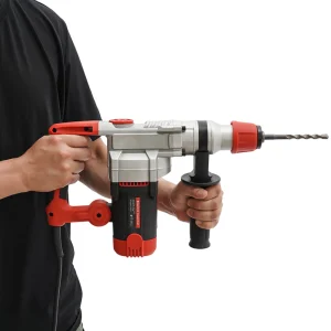 Trapano a percussione rotante elettrico da 2200W trapano a percussione a scalpello con perforatore per calcestruzzo portatile 0-930 giri/min con 6 punte