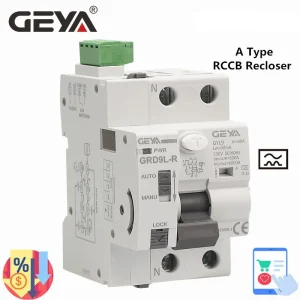 GEYA Tipo A RCD Interruttore automatico con richiuditore automatico 40A 63A 30mA 100mA 300mA Interruttore di sicurezza 220V