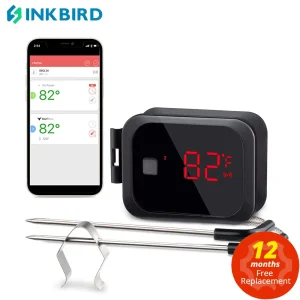 INKBIRD IBT-2X termometro per barbecue da esterno termometro digitale per carne Bluetooth con doppie sonde accessori per barbecue per griglia da forno